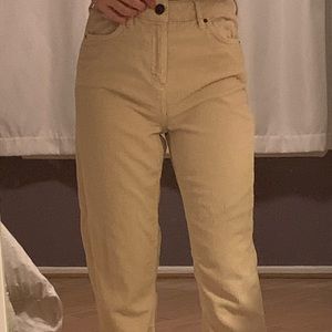 Beige corduroy mom jeans